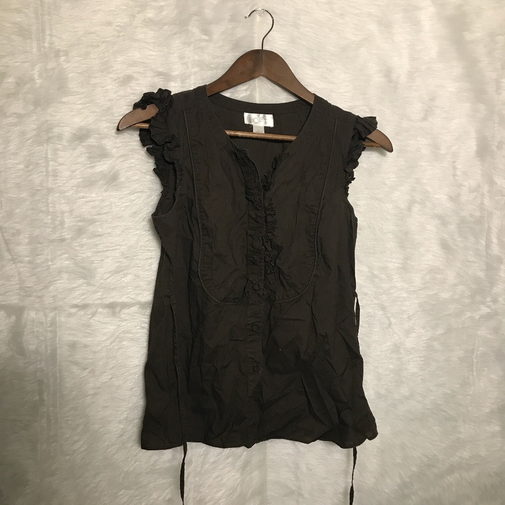 Ann Taylor Loft Chocolate Blouse Size 4